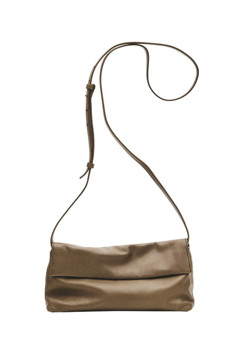 Nappa leather crossbody bag — Black gold