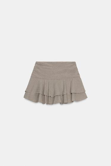 RUFFLE SKORT - Beige by Zara - Image 7