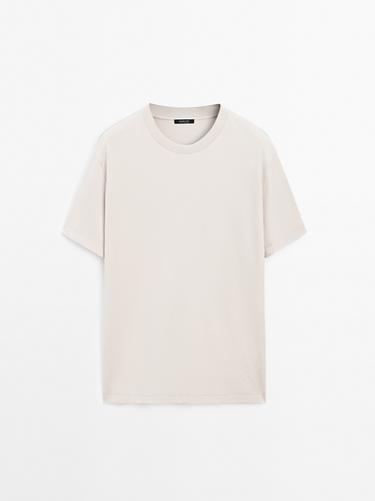 Zara 100% cotton medium weight T-shirt - Light sand