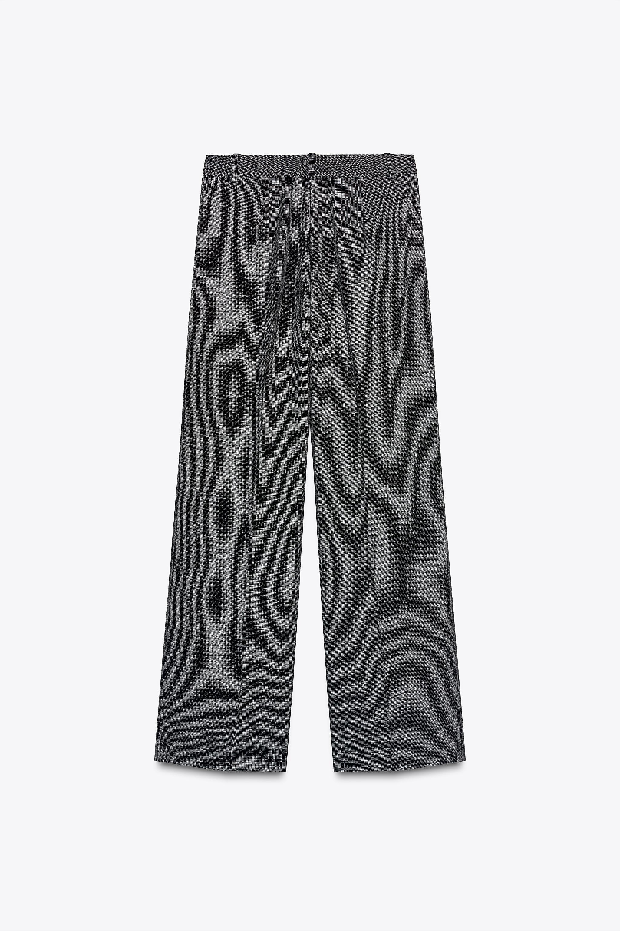 WIDE LEG PLEATED PANTS - Sand / Black | ZARA United States