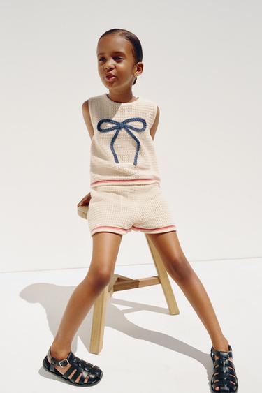 TOP DE TRICÔ COM LAÇO - Cru da Zara