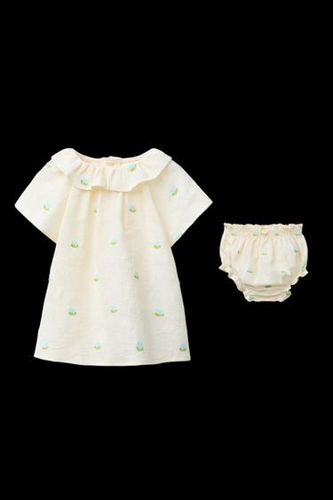 BLUSE UND HÖSCHEN MIT BLUMENMUSTER - Cremefarben / Grün von Zara - Bild 0