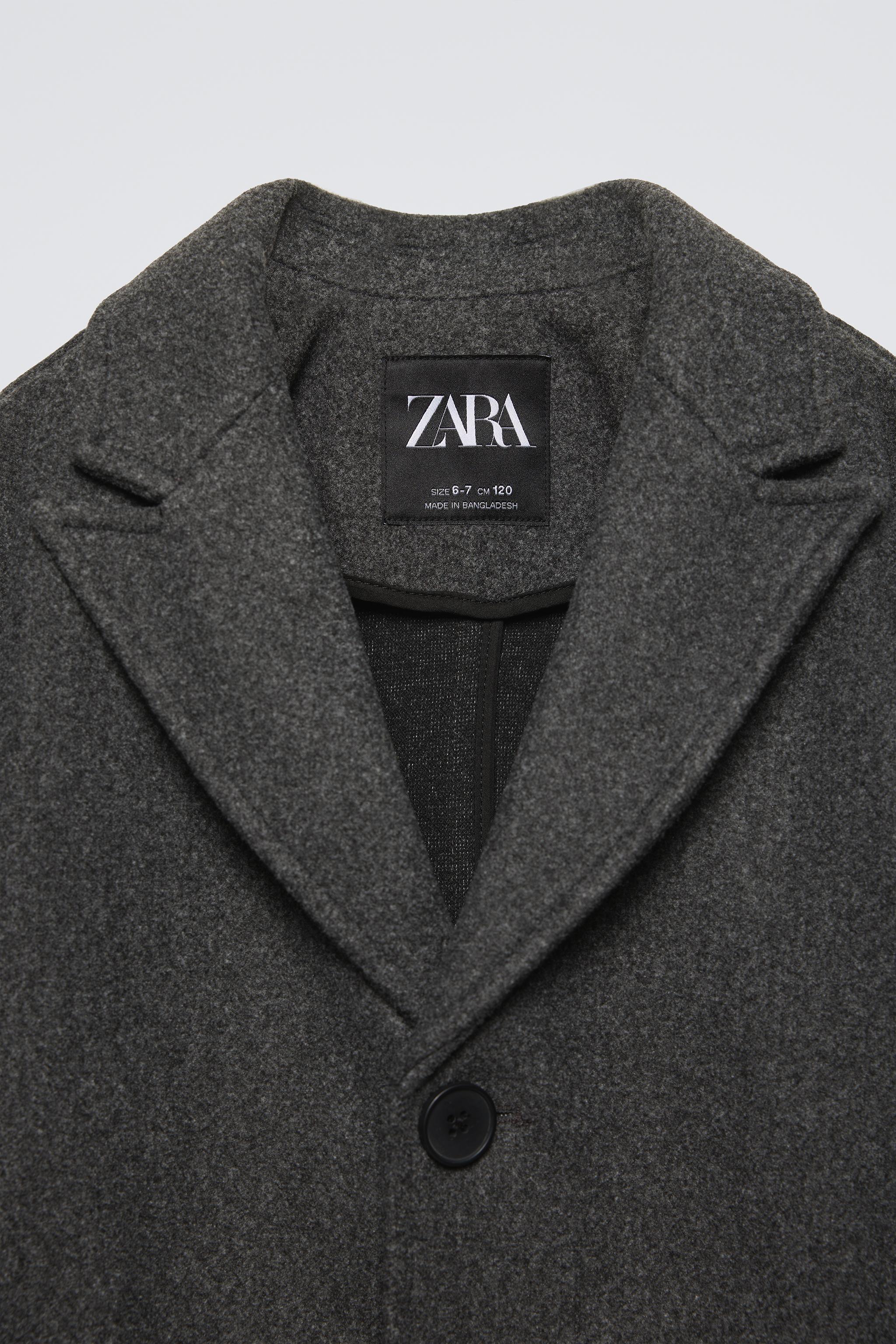 Zara Long Coat Black Kids