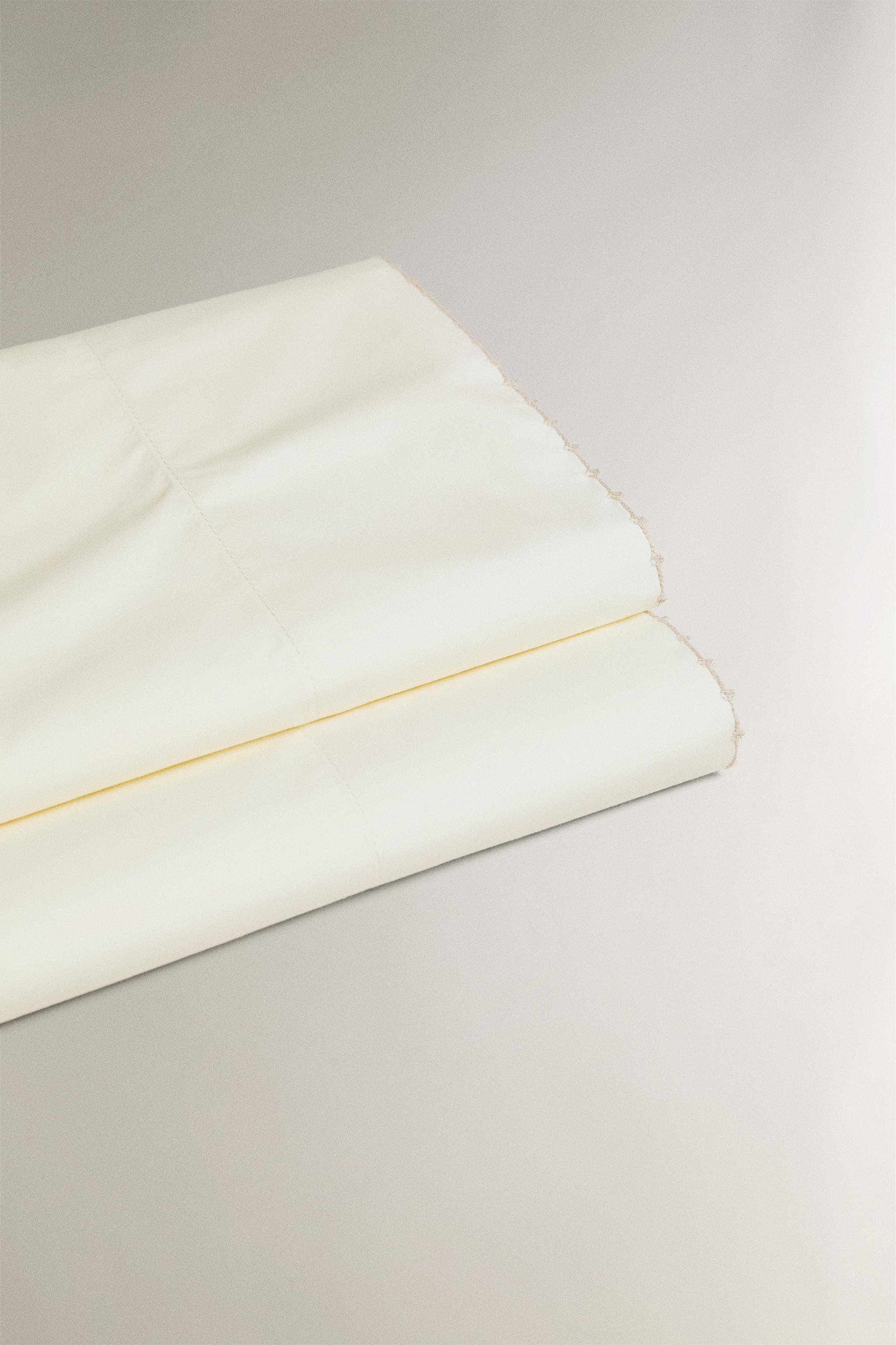 Детские топы Zara FLAT SHEET WITH EMBROIDERED TRIM — фото 2