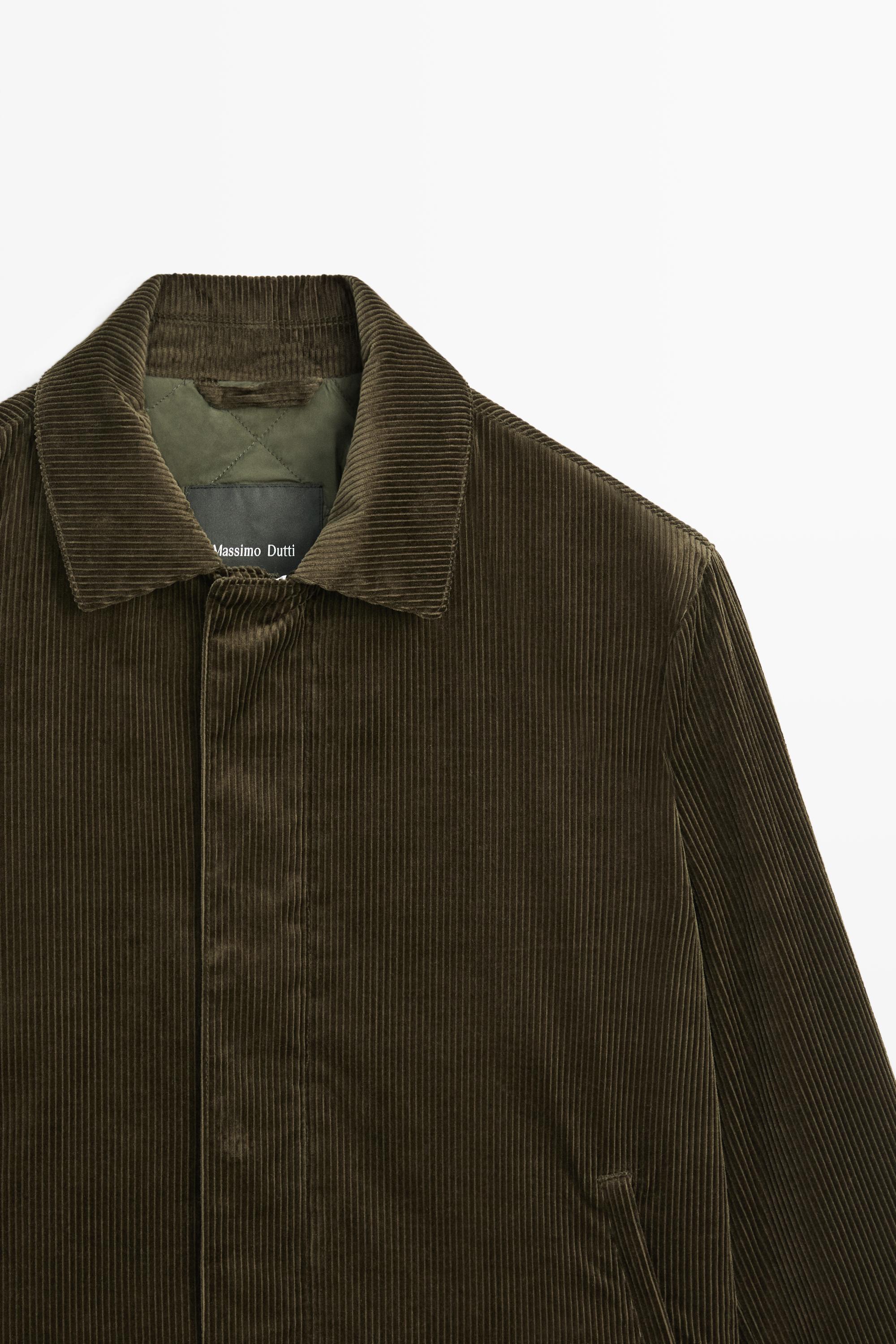 Corduroy jacket with placket detail