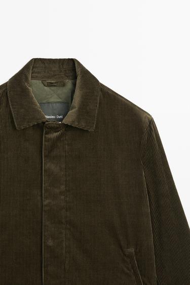 Corduroy jacket with placket detail — Dark khaki 2