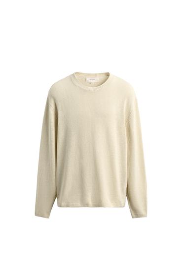 Zara 標準版棉麻針織衫 - 裸色