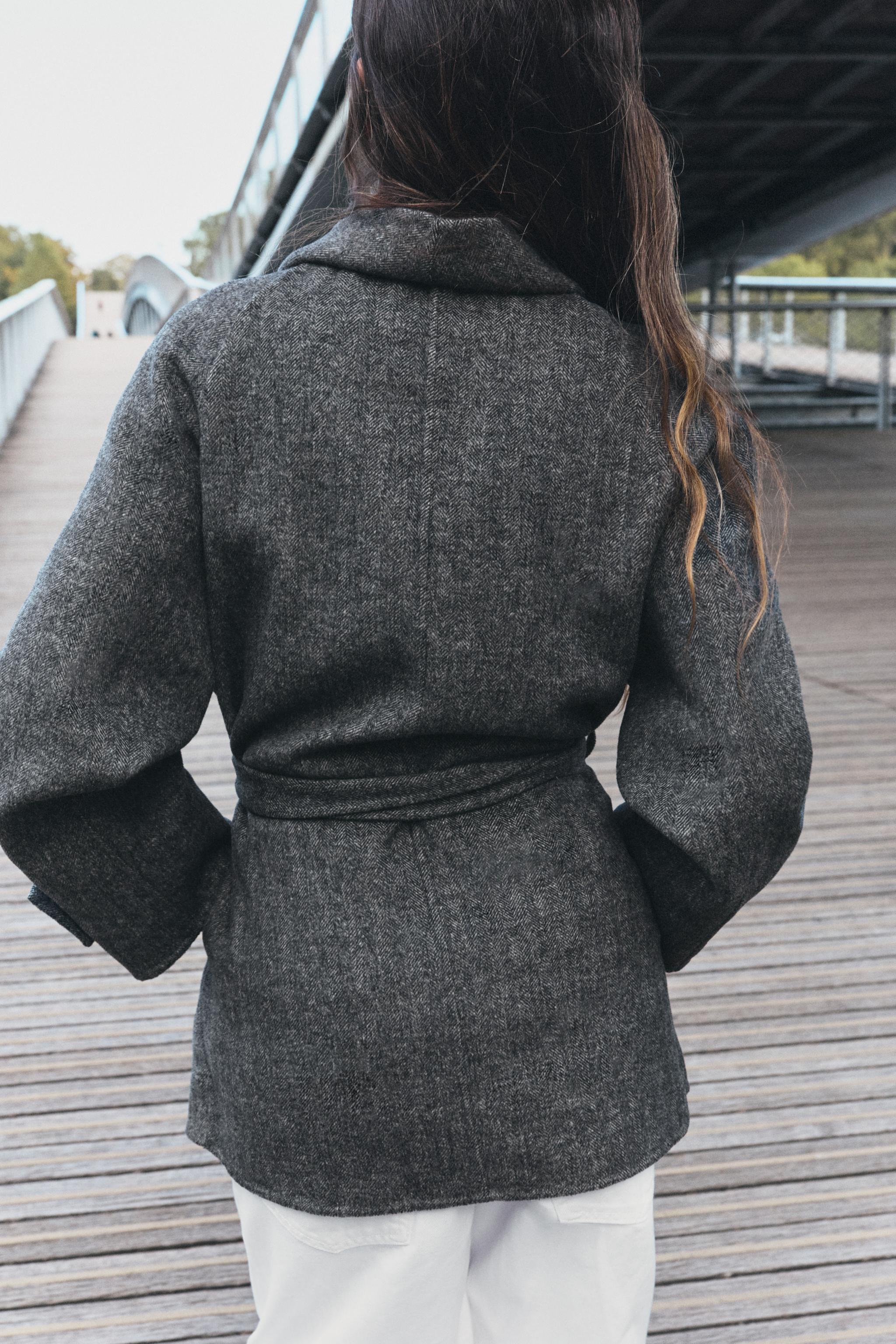 WOOL-BLEND BELTED DOUBLE-BREASTED COAT