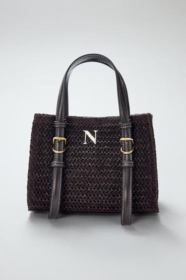 Zara MINI SHOPPER BAG - Chocolate