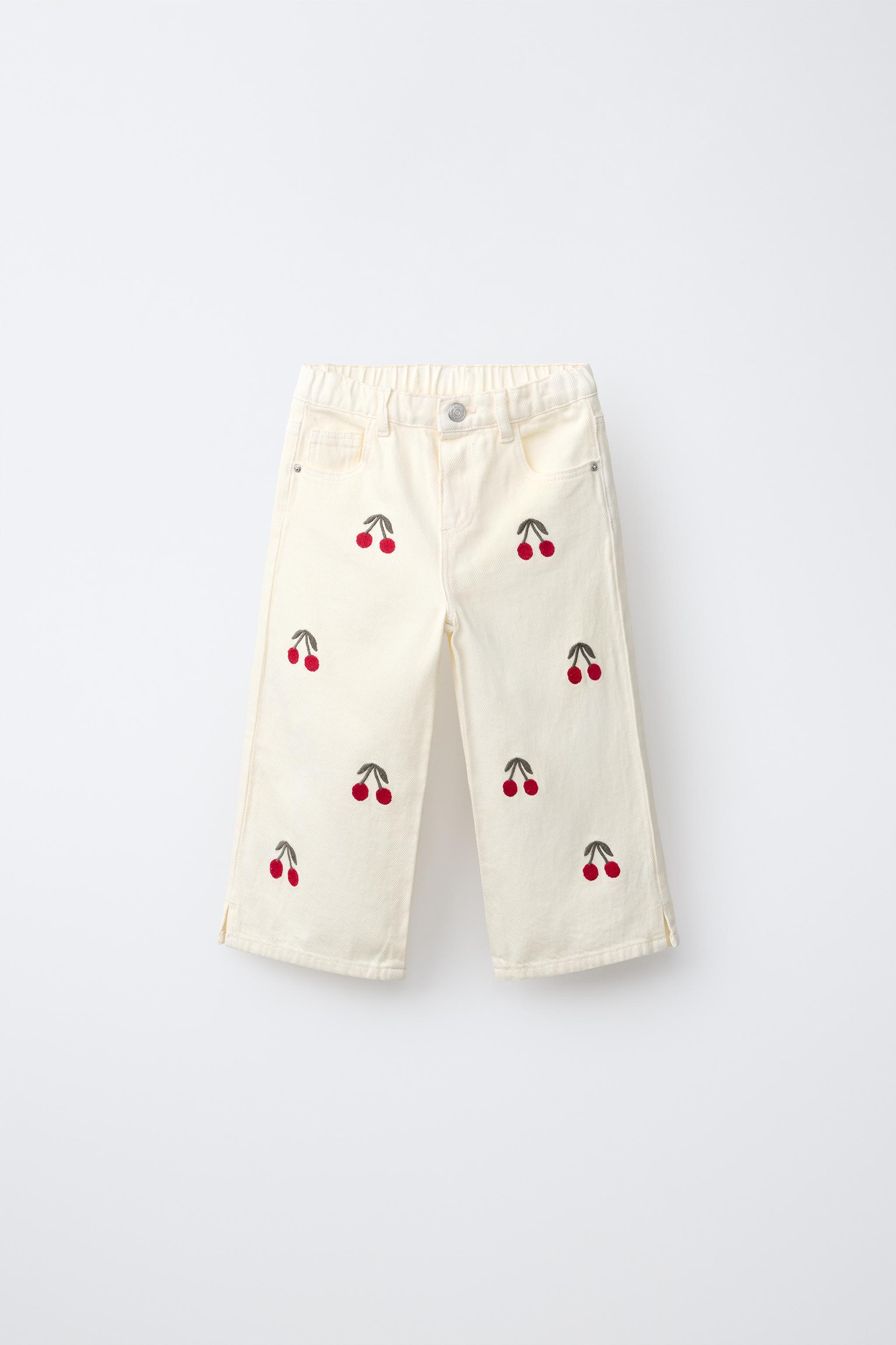 EMBROIDERED CHERRY TWILL CULOTTES