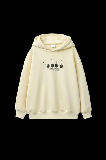 SWEATSHIRT MIT KIRSCHPRINT - Gelb von Zara