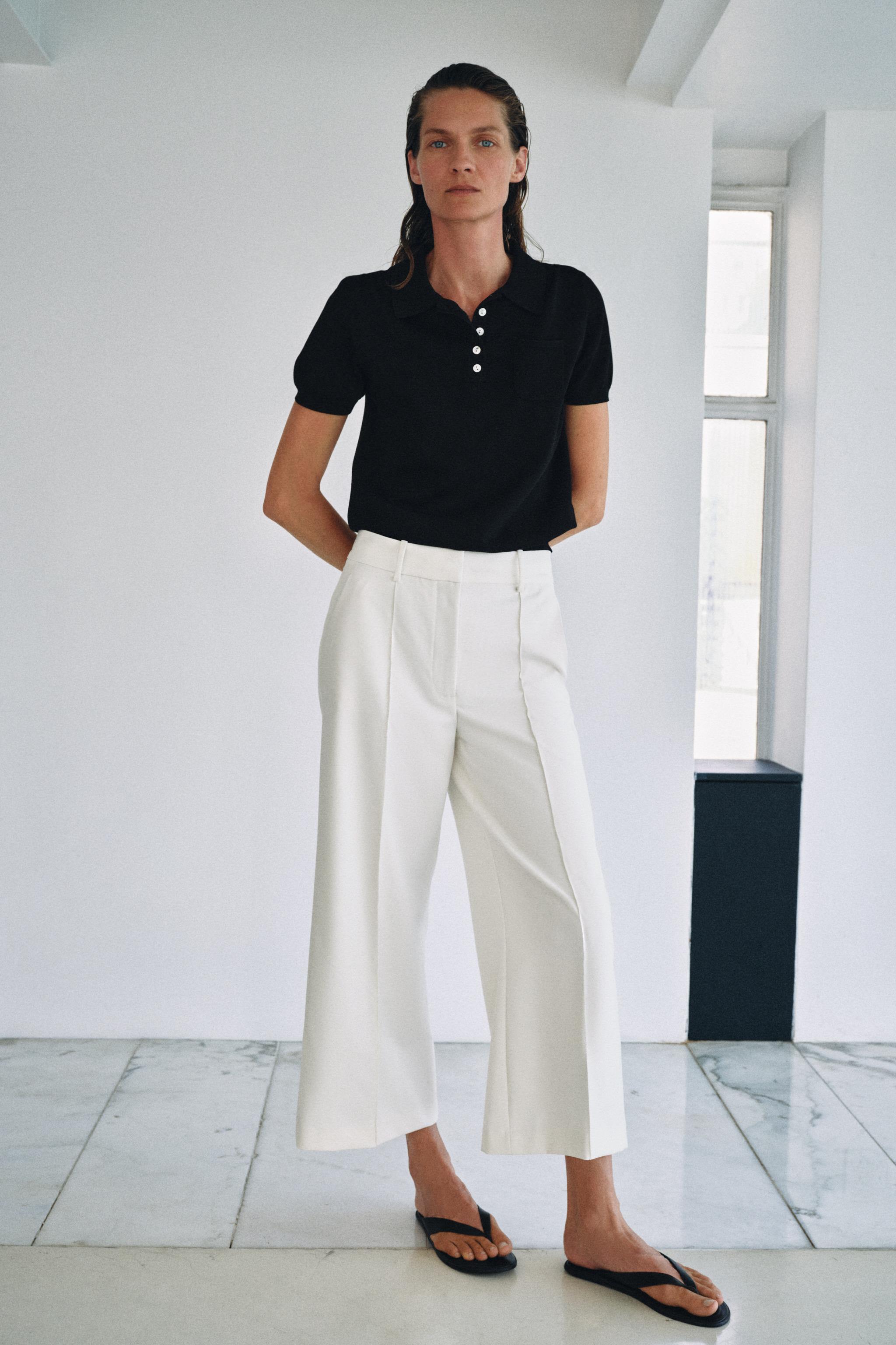 Женские рубашки Zara SHORT SLEEVE KNIT POLO SHIRT — фото 5
