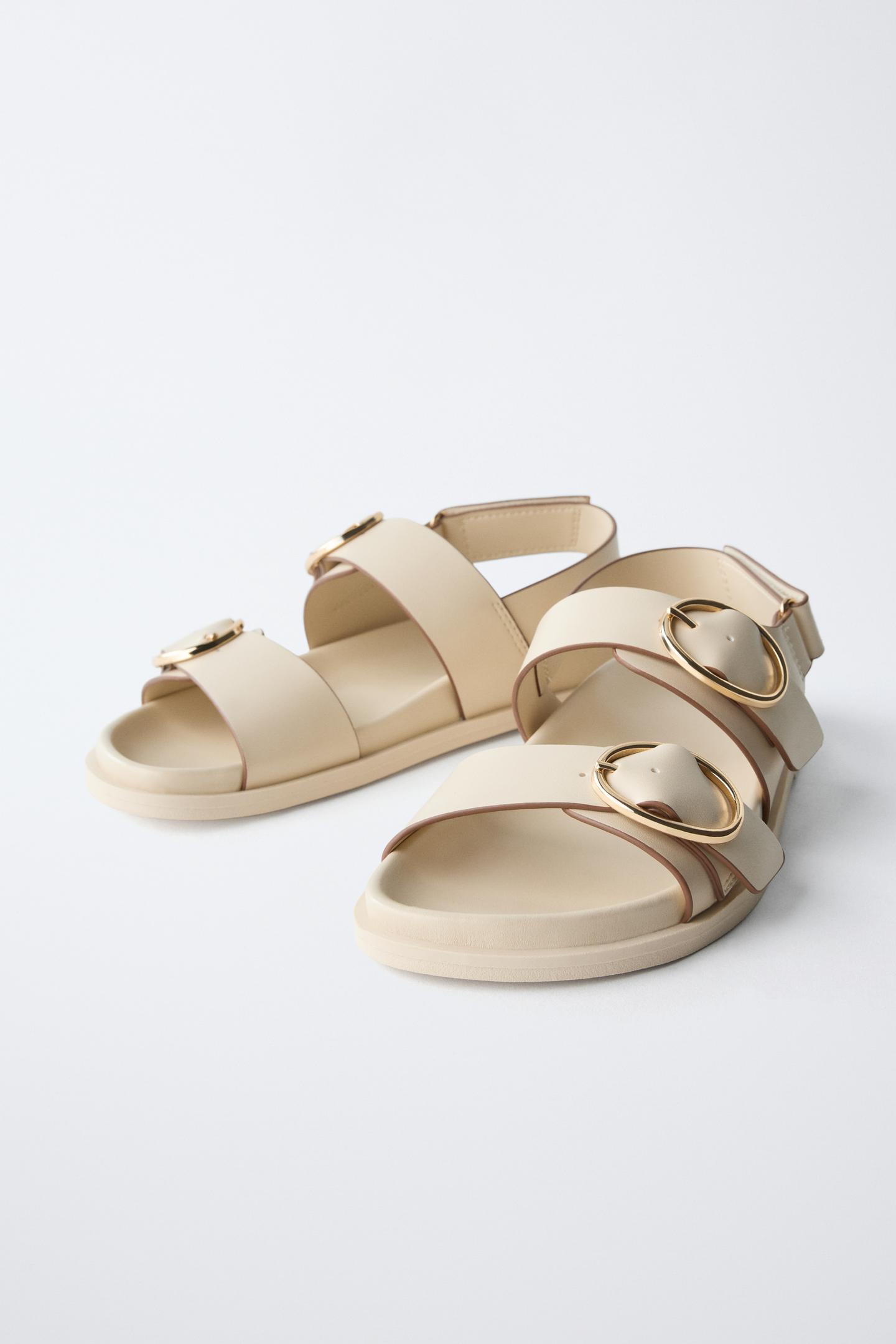Детские сандалии Zara Double Buckle, цвет: Молочный белый — фото 3