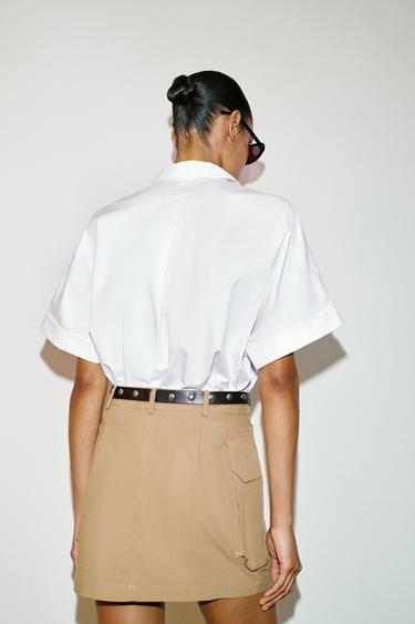CHEMISE POPELINE MANCHES COURTES - Blanc de Zara - Image 5