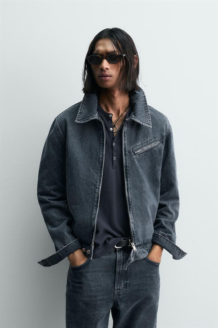 ZARA ZIP-UP DENIM JACKET