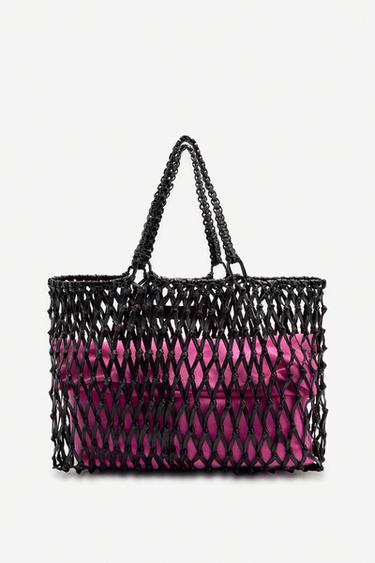 MAXI SHOPPER INTRECCIATA IN PELLE LIMITED EDITION - Nero di Zara