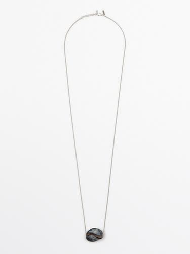 Collar colgante pieza cerámica - Azul de Zara