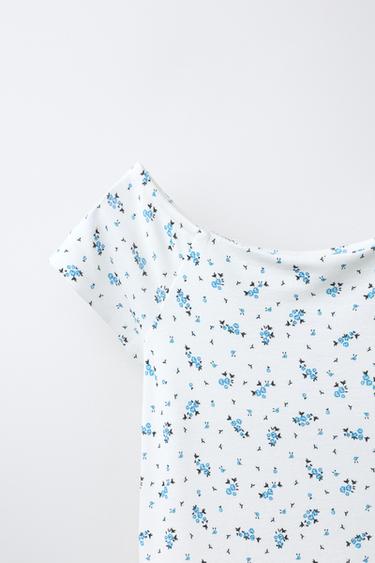 ROBE EN PONTI ROMA IMPRIMÉE - Bleu / Blanc de Zara - Image 2