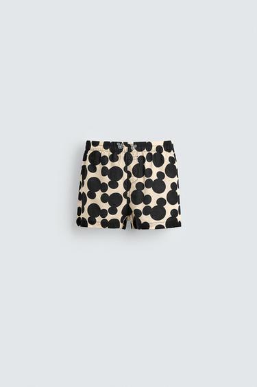 8-14 TUỔI/ QUẦN SỊP ĐÙI HÌNH BÓNG MICKEY MOUSE HARRY LAMBERT FOR ZARA X DISNEY - Màu đen/Nâu nhạt từ Zara - Hình ảnh 0