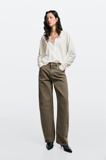 Mid-waist barrel fit jeans — Black gold 1