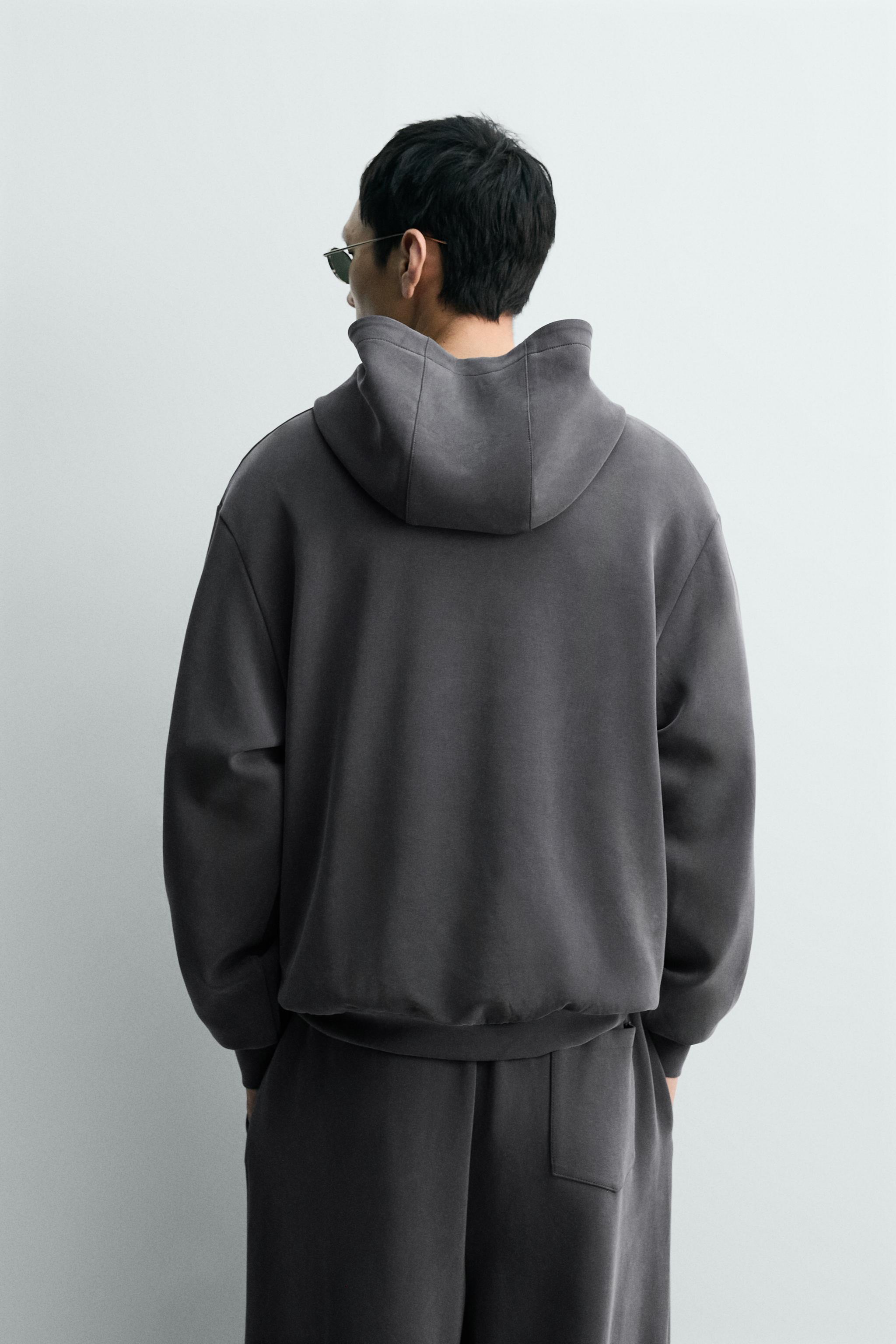ウォッシュドソフトフーディ - ブルー/グレー | ZARA Japan / 日本