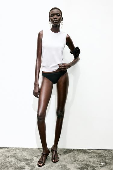 Zara SLEEVELESS KNIT TOP - White