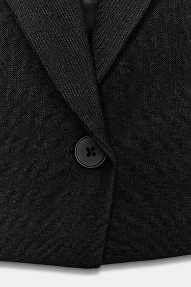 SHORT WAISTCOAT WITH SHOULDER PADS - Black by Zara - Image 7