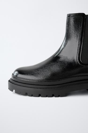 PATENT ANKLE BOOTS - Black by Zara - Image 5
