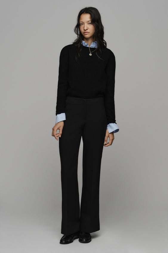 PANTALÓN ACAMPANADO TIRO BAJO - Negro de Zara - Imagen 0