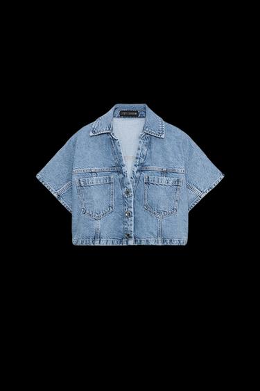 CAMISA Z1975 CORTA DENIM - Azul medio de Zara