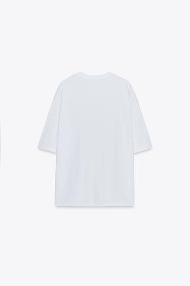 T-SHIRT WITH SLOGAN - White by Zara - Image 5