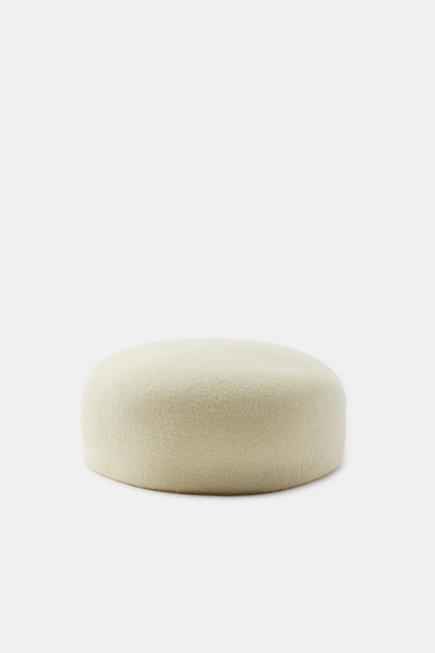 Женский головной убор Zara Wool Blend Pillbox Hat, цвет: Экрю — фото 2
