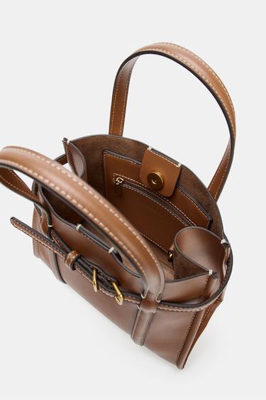 MINI SAC SHOPPER - Marron foncé de Zara - Image 5