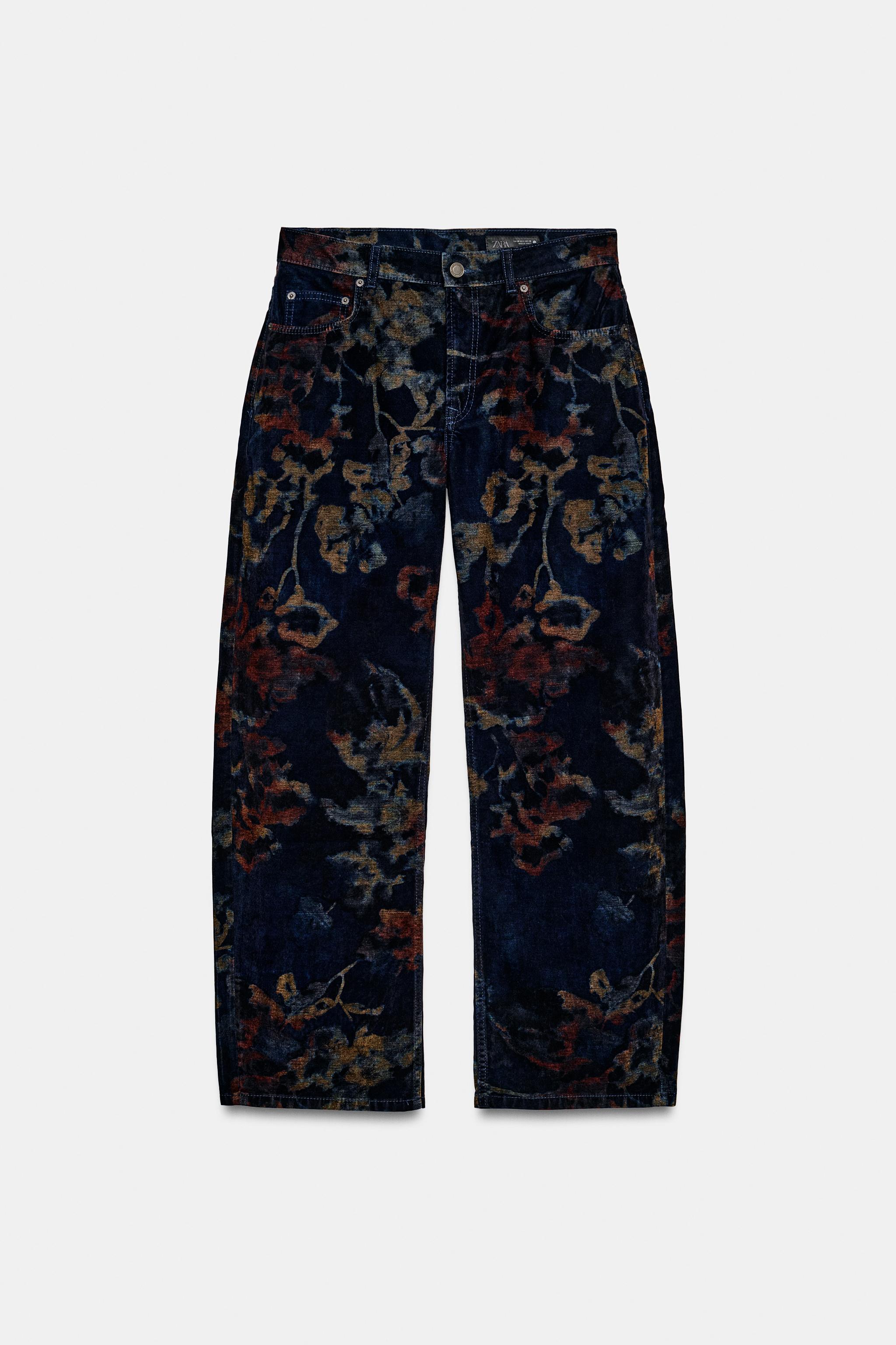Zara ZW COLLECTION BAGGY FIT ORTA BEL ÇİÇEKLİ JEAN görsel 8