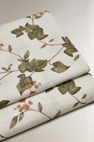 LEAF PRINT FLAT SHEET - Oyster-white by Zara - Image 3