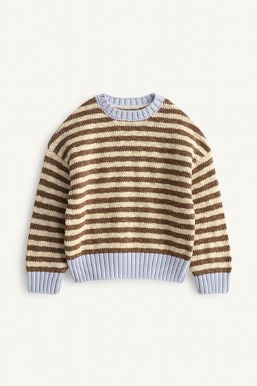 Pull rayé bleu turquoise/marine T11/12 ans ZARA KIDS