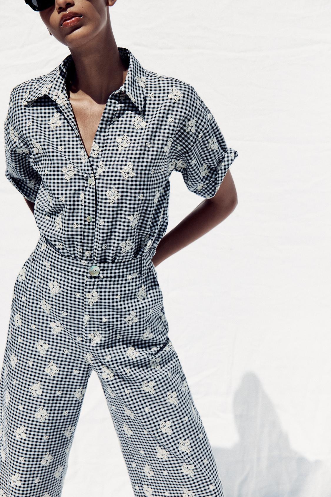 GINGHAM CHECK SHIRT WITH EMBROIDERY