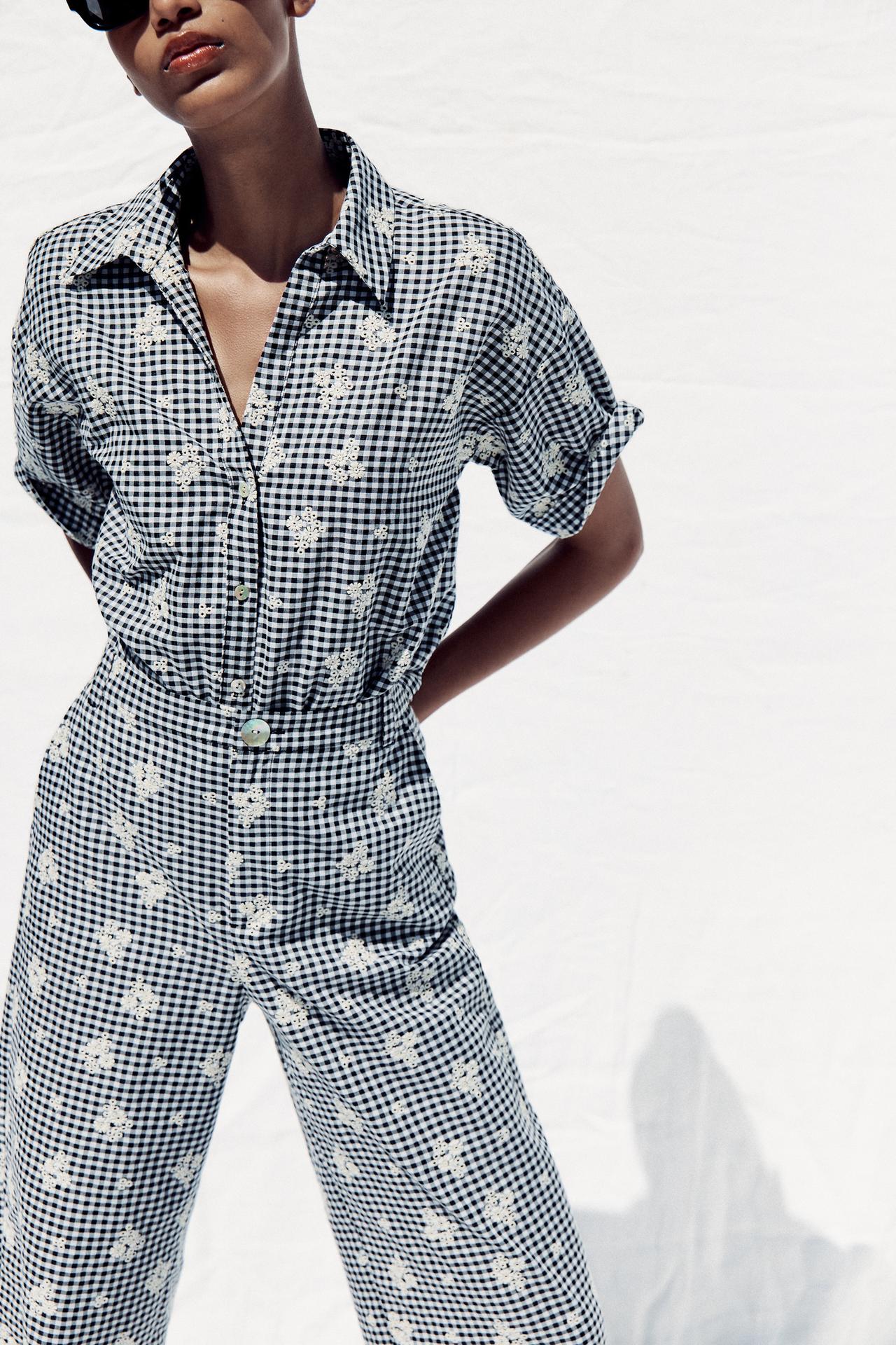 GINGHAM CHECK SHIRT WITH EMBROIDERY