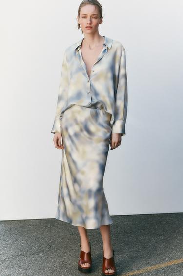 SATIN TIE-DYE SKIRT - Multicoloured by Zara - Image 0