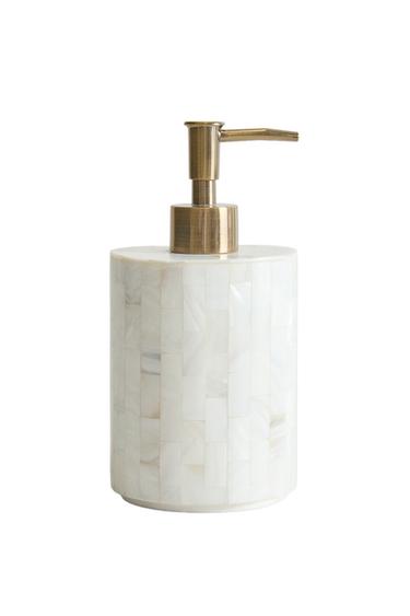 MOTHER-OF-PEARL SOAP DISPENSER - Light beige by Zara