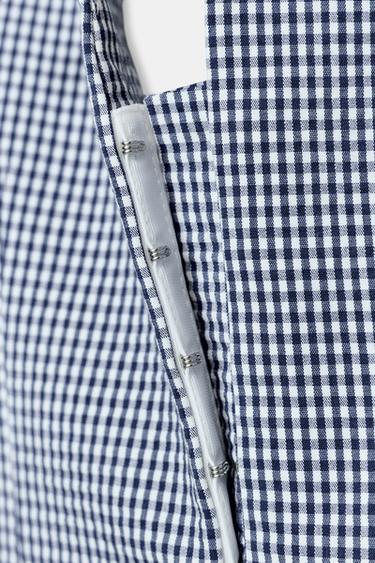 GINGHAM HALTER TOP - Navy / White by Zara - Image 9