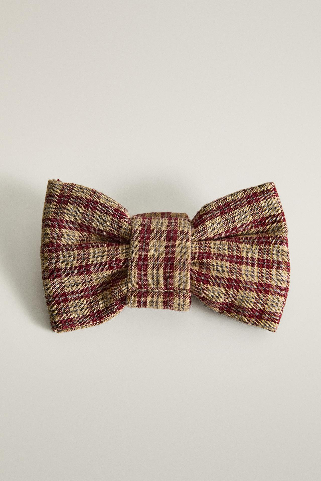 CHRISTMAS CHECK PET BOW TIE