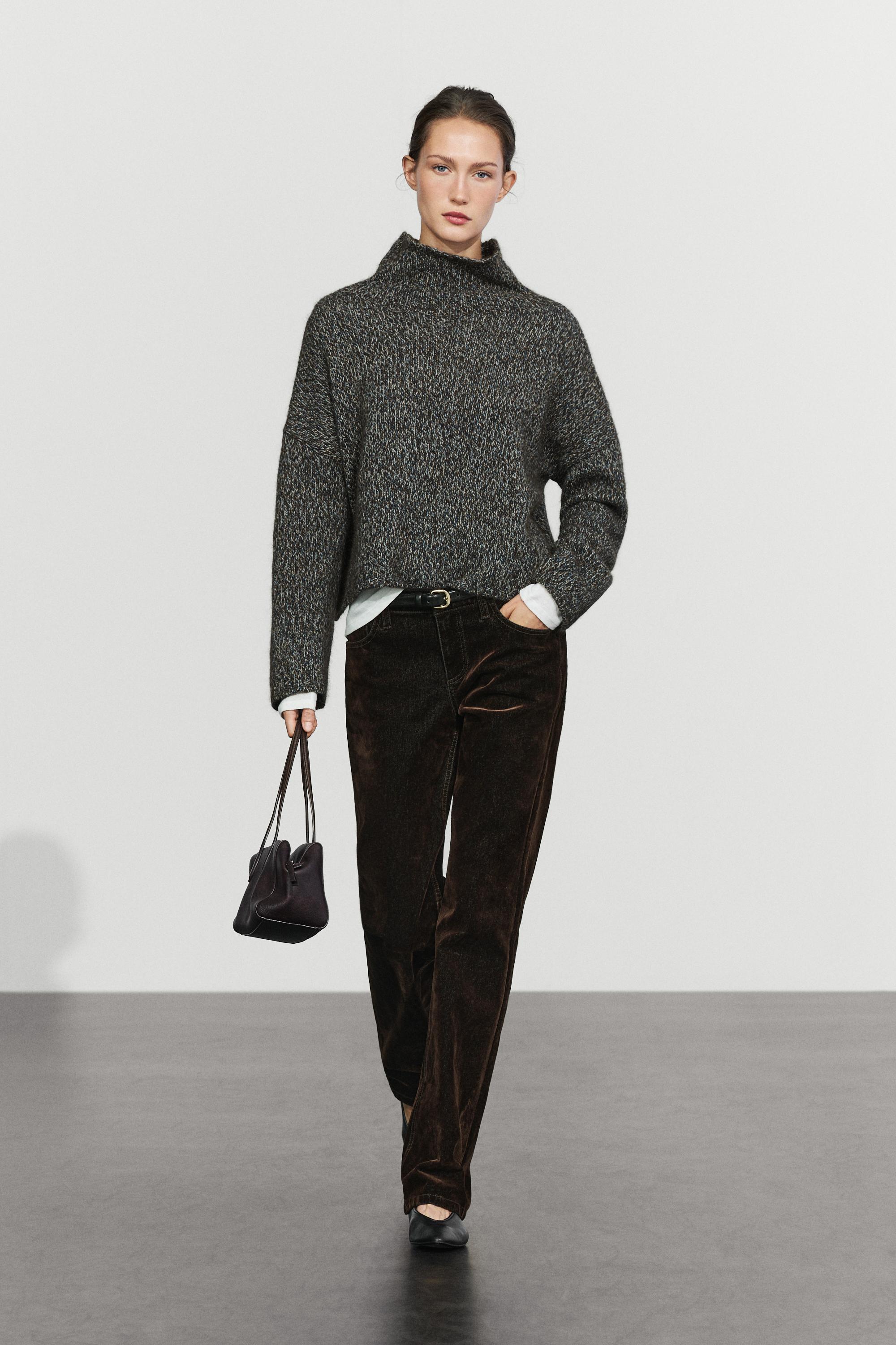 100% wool mouliné knit sweater