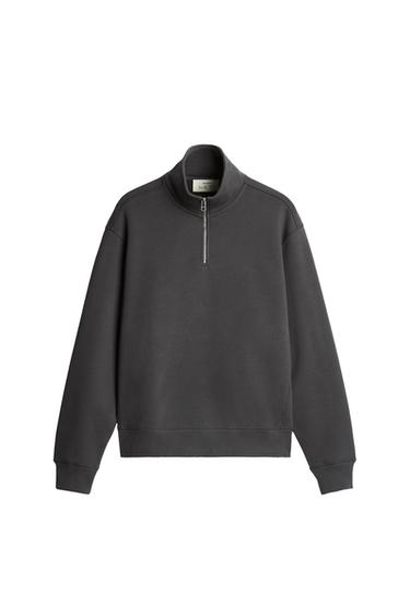 ZIP COLLAR SWEATSHIRT