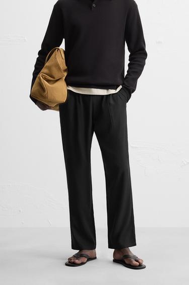 PANTALONS FLUIDS RELAXED FIT - Negre de Zara