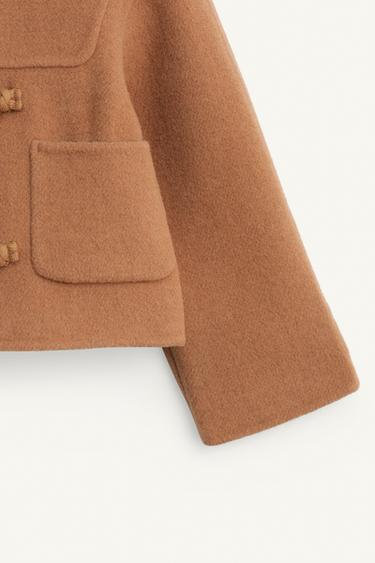 DUFFLE-COAT COURT AVEC LAINE ÉDITION LIMITÉE - Camel clair de Zara - Image 6