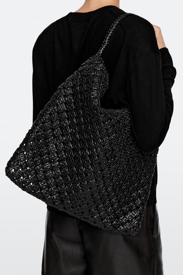 Zara Braided nappa leather bag - Black - Image 0