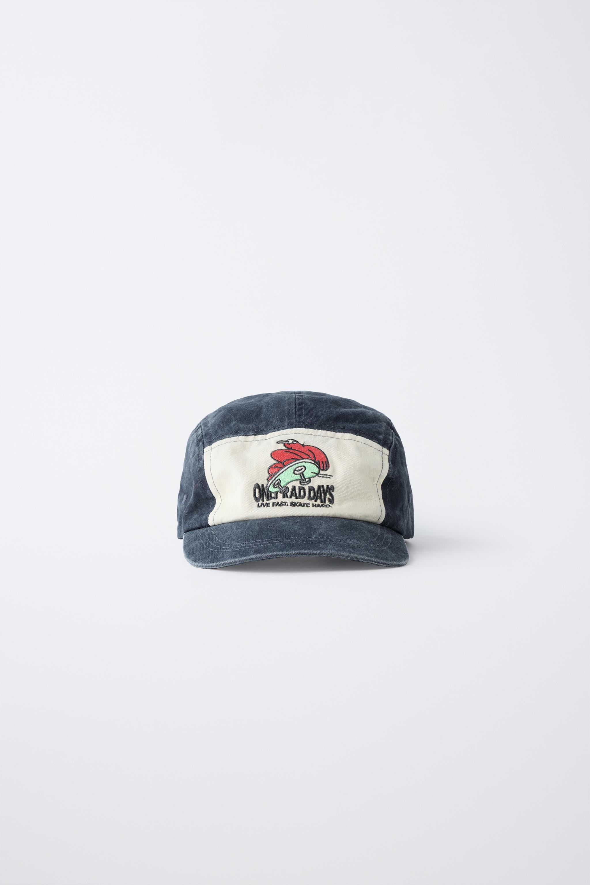 EMBROIDERED WASHED EFFECT CAP - Blue | ZARA United States