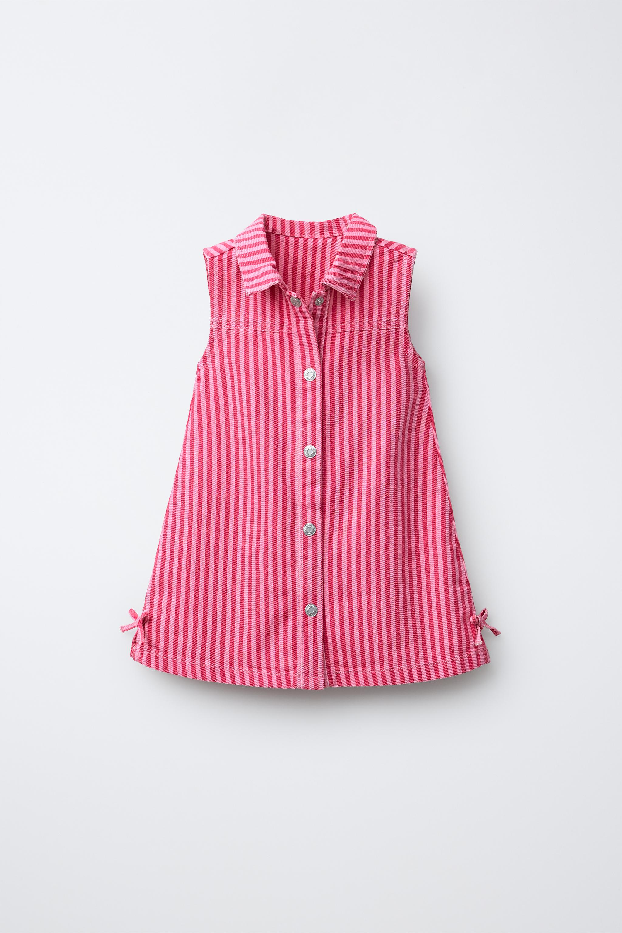 STRIPED TWILL DRESS