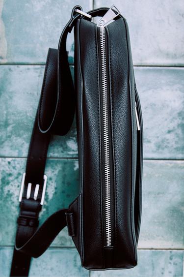 Bolsa cruzada texturizada vertical